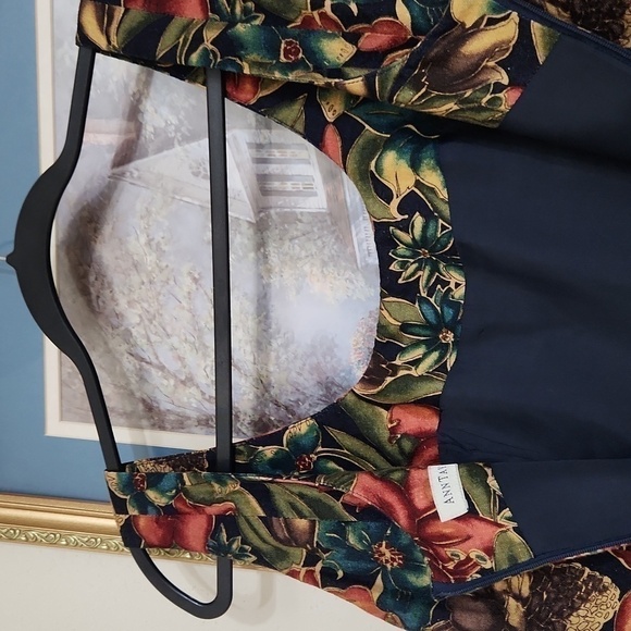 Vintage Floral Linen Dress Y2K Feminine Sexy Flirty Artsy Dark Romance - Picture 10 of 15